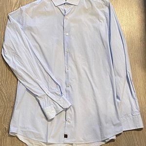 Strellson Men’s Dress Shirt - Neck 16 - Blue/White